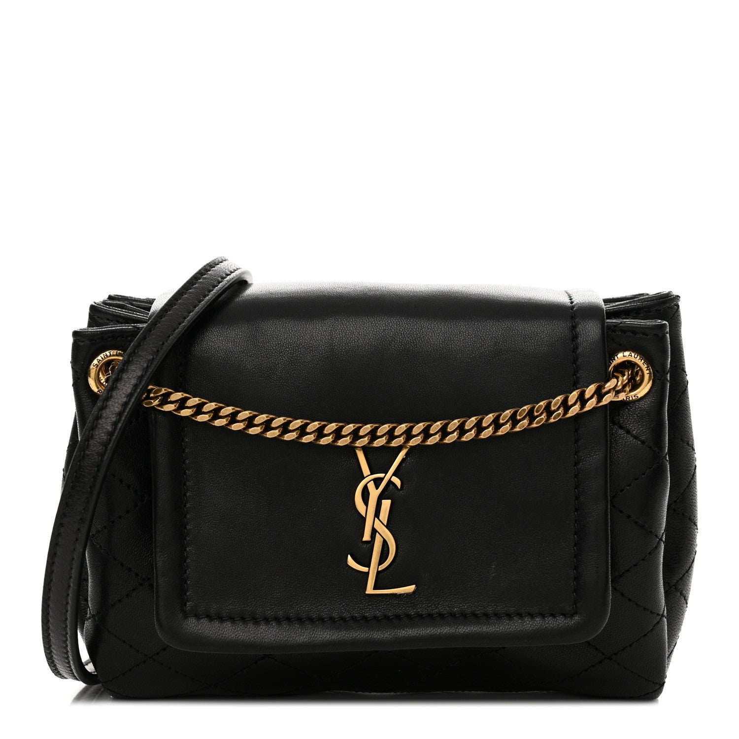 Saint Laurent Lambskin Quilted Monogram Mini Nolita Black 1 of 11