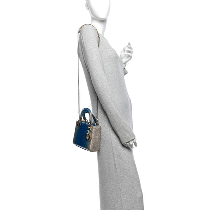 Christian Dior Lizard Gradient Mini Lady Dior Metal Blue 2 of 12