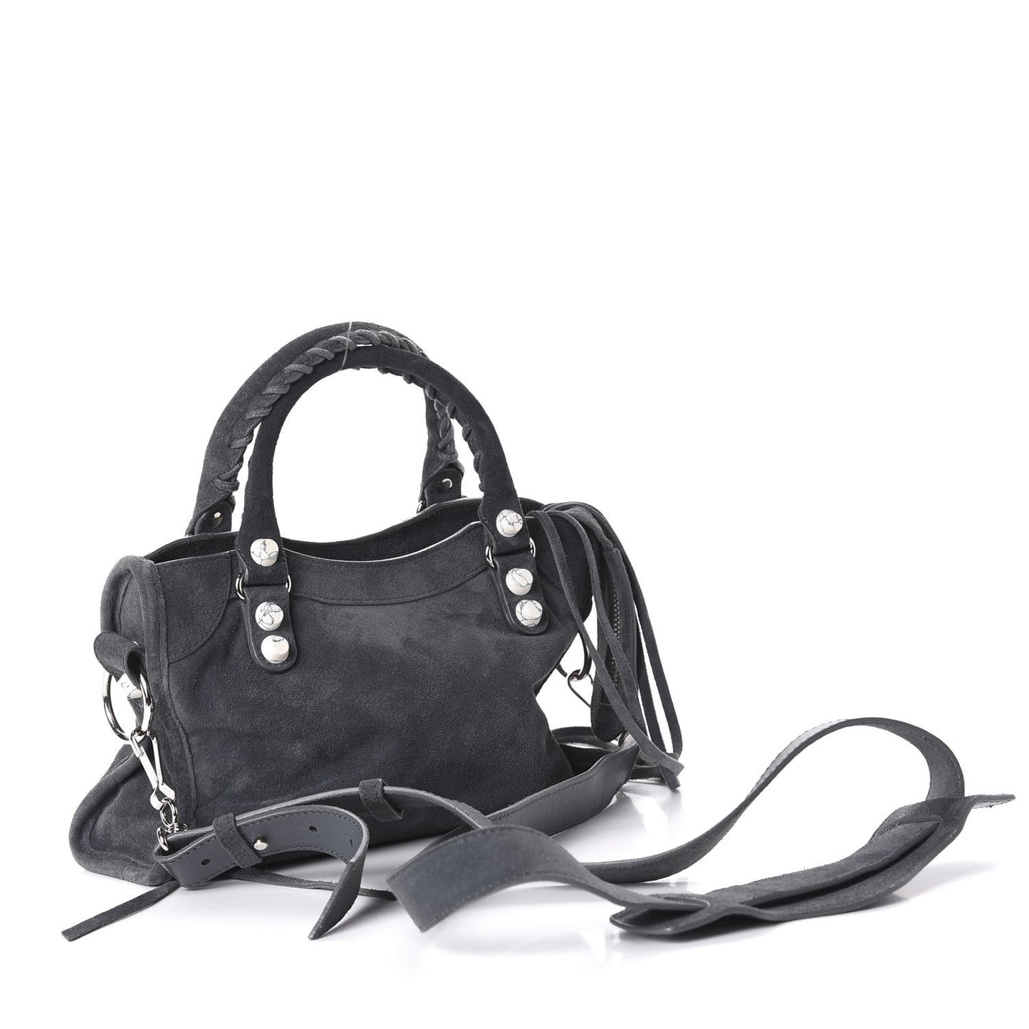 Baby Daim Suede Marble Hardware Mini City Grey
