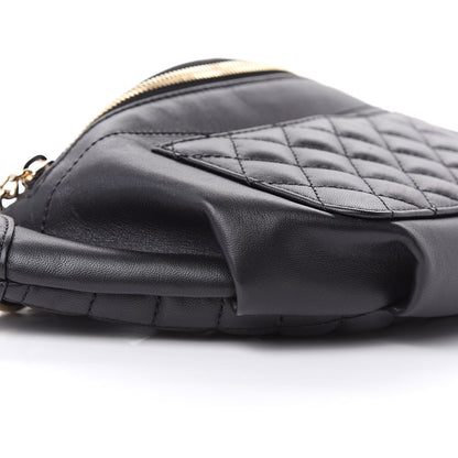 Chanel Lambskin Quilted Waist Bag Fanny Pack Black 8 of 10
