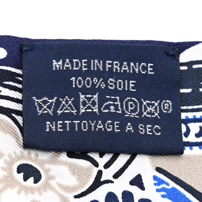 Hermes Silk Bingata Twilly Marine Tabac White 4 of 4