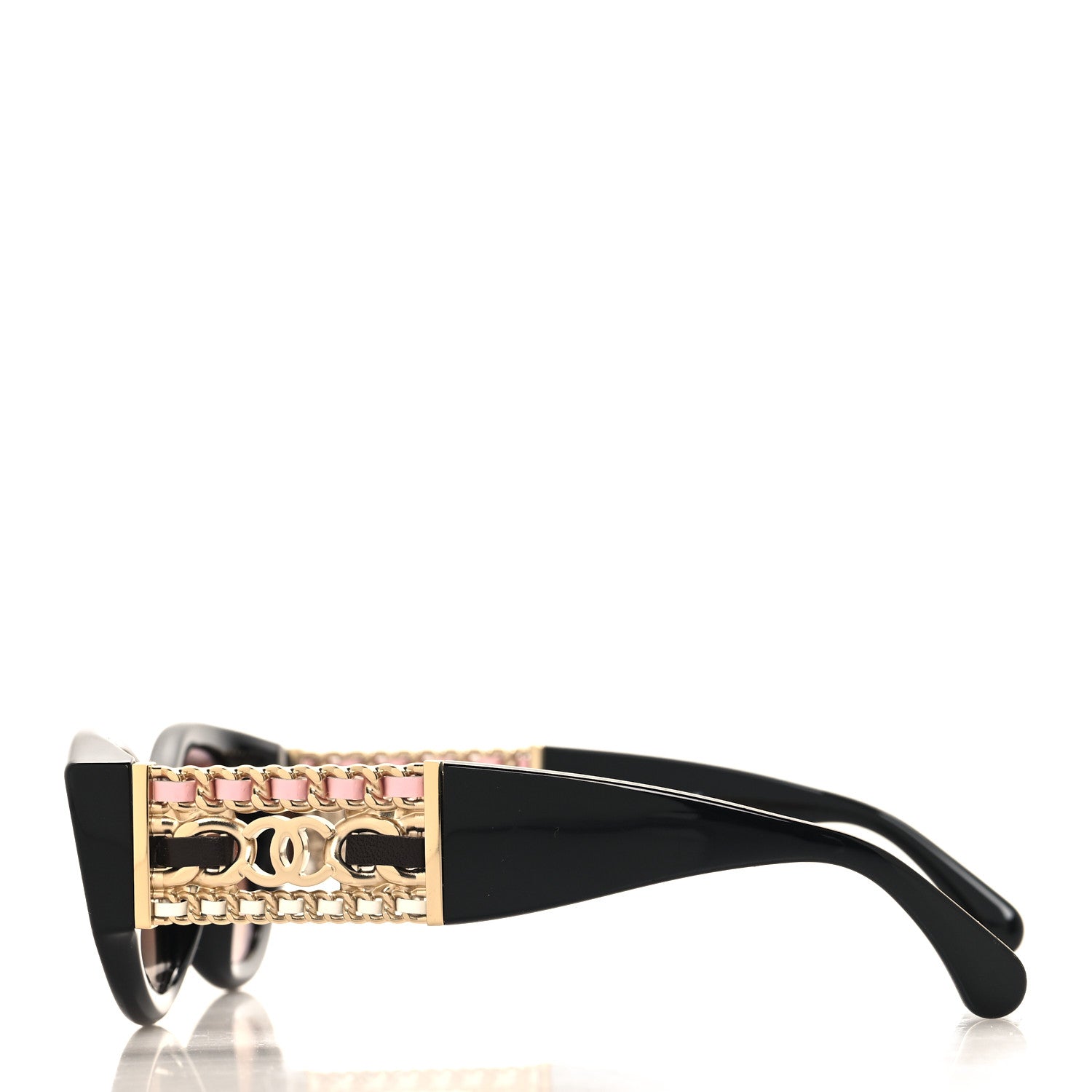 Chanel Acetate Calfskin Chain CC Sunglasses 5536-Q-A Black 3 of 6