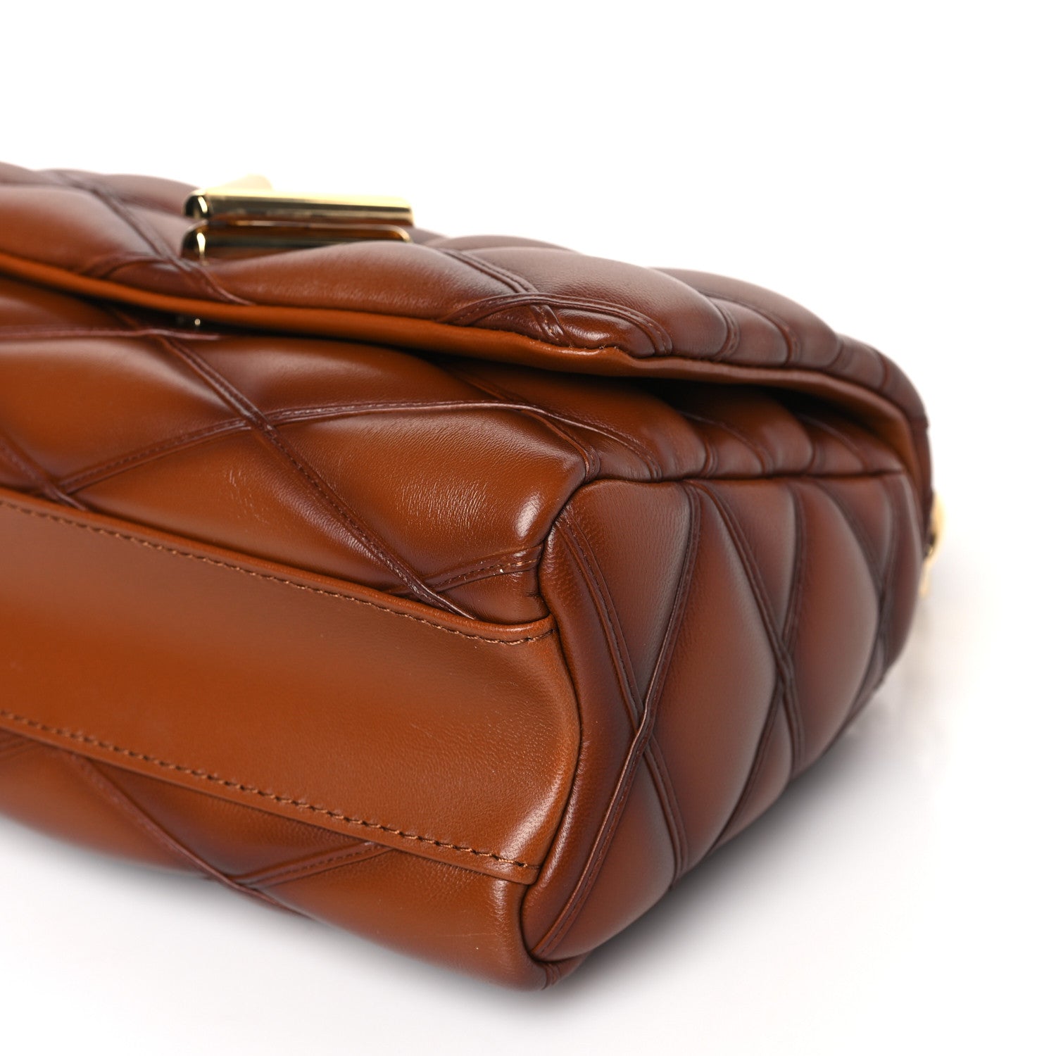 Louis Vuitton Lambskin Malletage Top Handle GO-14 MM Tan 8 of 8