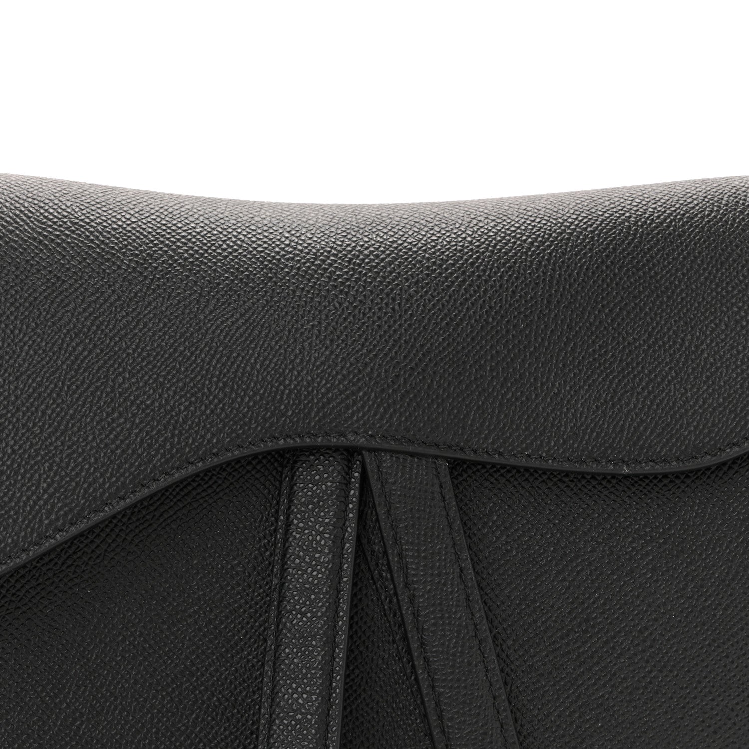 Christian Dior Grained Calfskin Saddle Bag Black 8 of 10