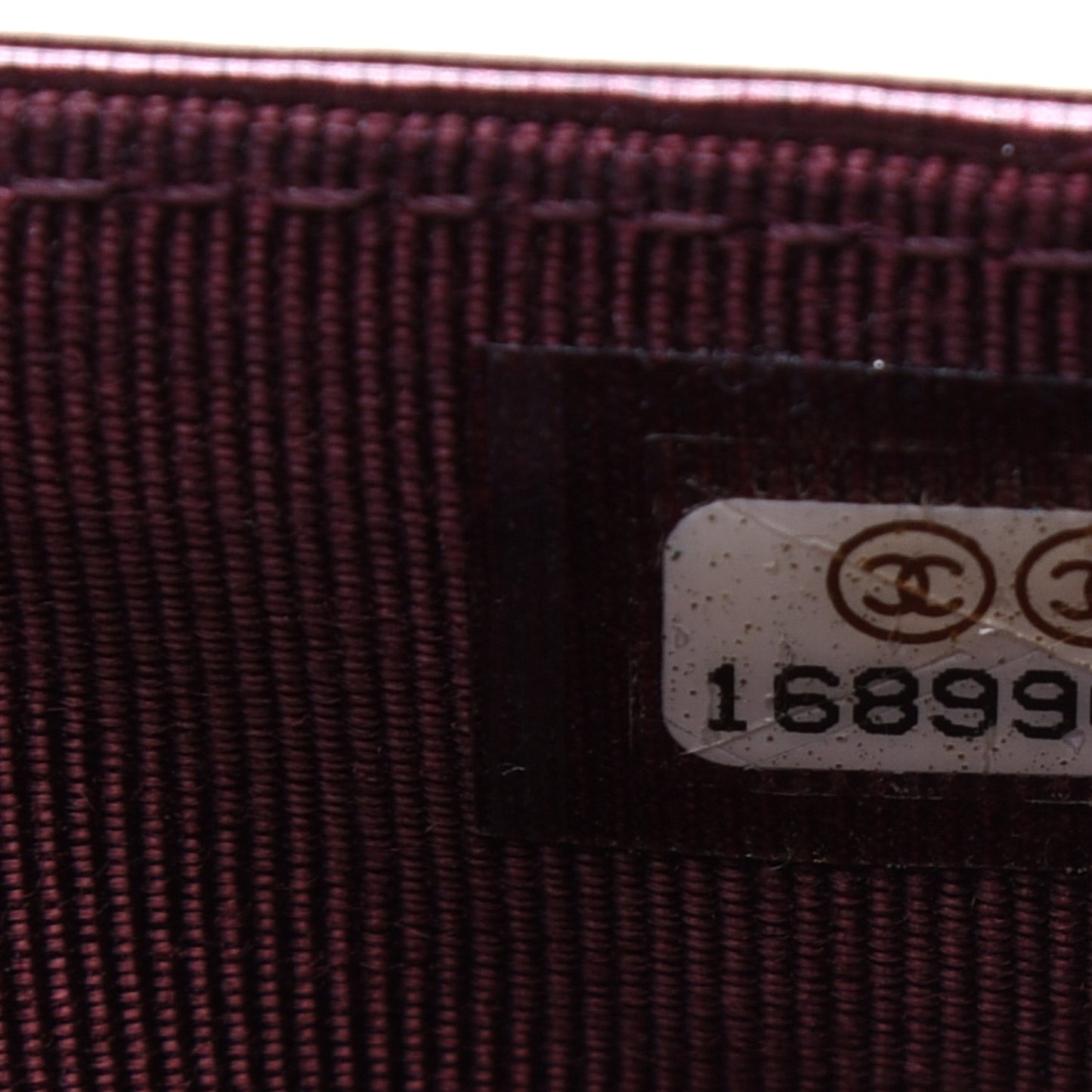 Striated Patent Quilted Wallet on Chain WOC Bordeaux