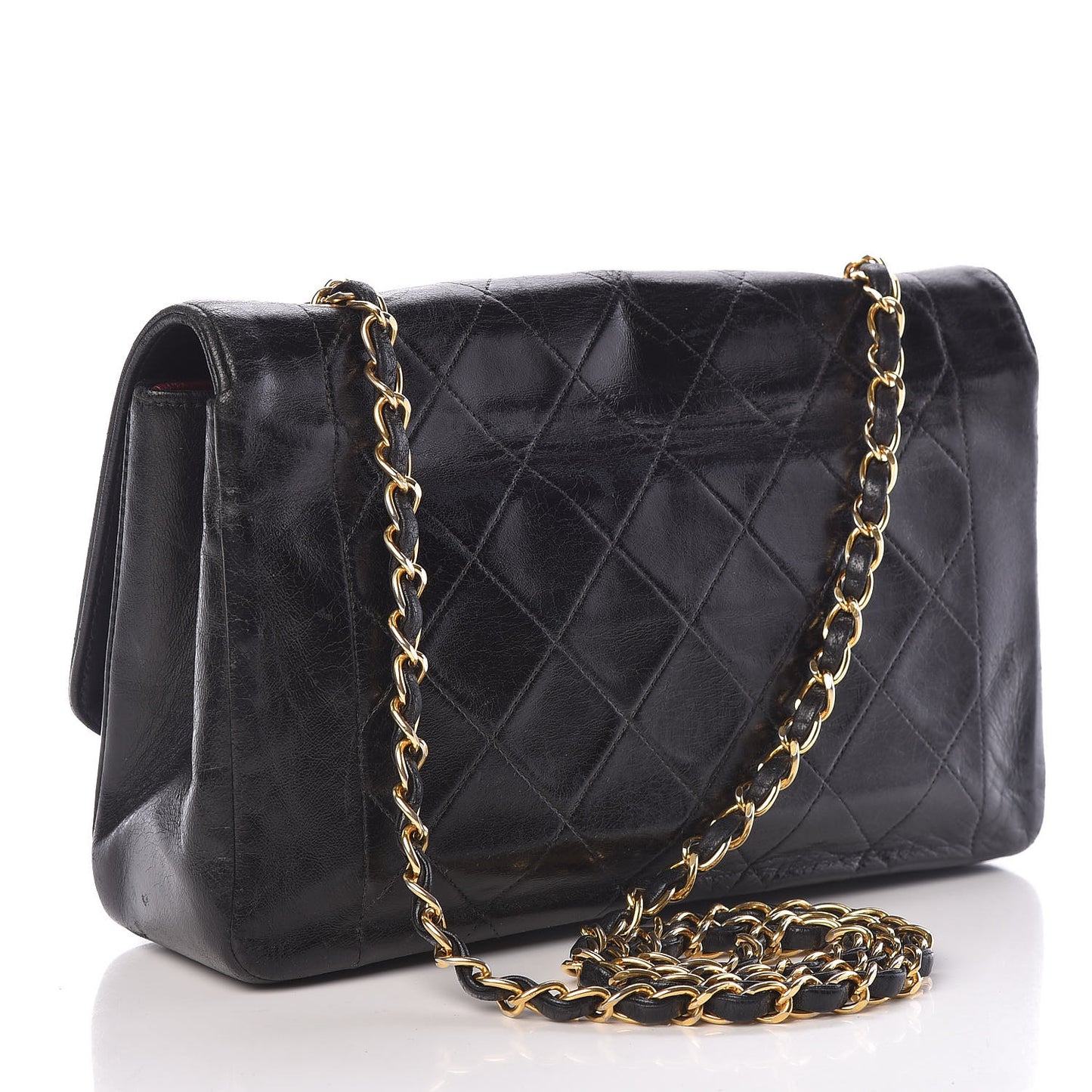 Lambskin Quilted Small Single Flap Black