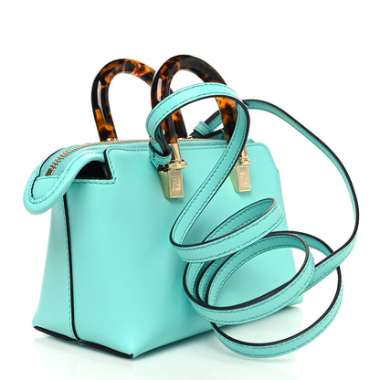 Fendi Vitello King Plexiglass Logo Embossed Mini By The Way Top Handle Boston Bag Spring Turquoise 3 of 10