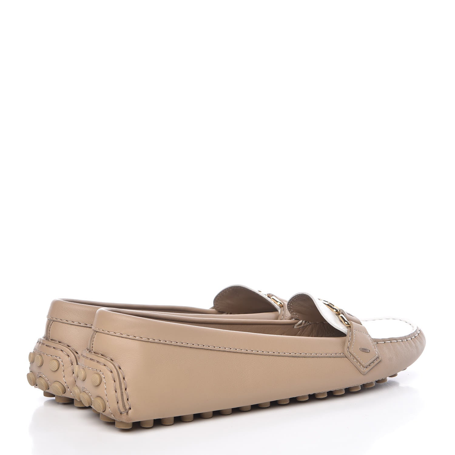 Louis Vuitton Calfskin Loafers 41 Beige White 4 of 12