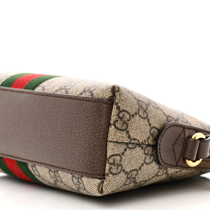 Gucci GG Supreme Monogram Textured Dollar Calfskin Web Small Ophidia Dome Shoulder Bag Beige Ebony New Acero 10 of 10
