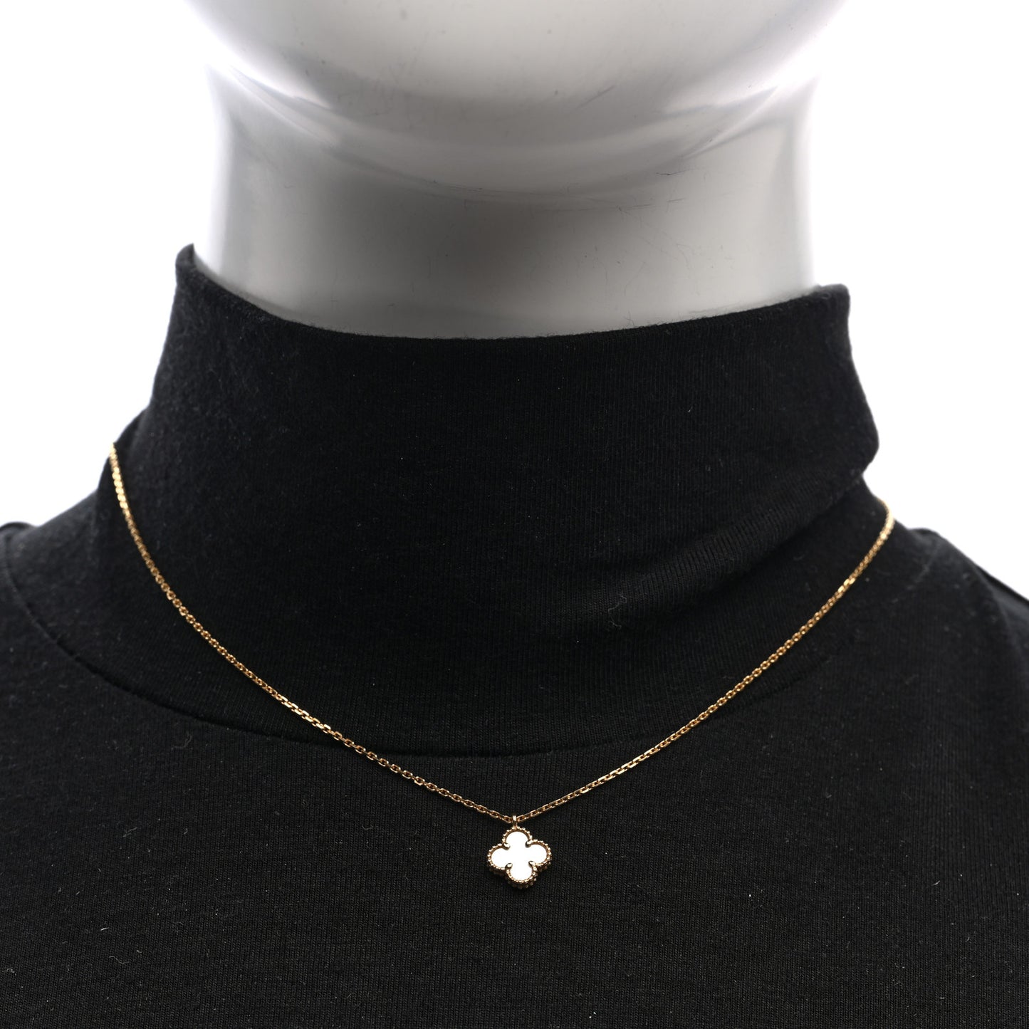 18K Yellow Gold Mother of Pearl Sweet Alhambra Pendant Necklace