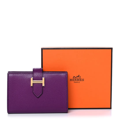 Hermes Chevre Mysore Mini Bearn Wallet Anemone 10 of 10