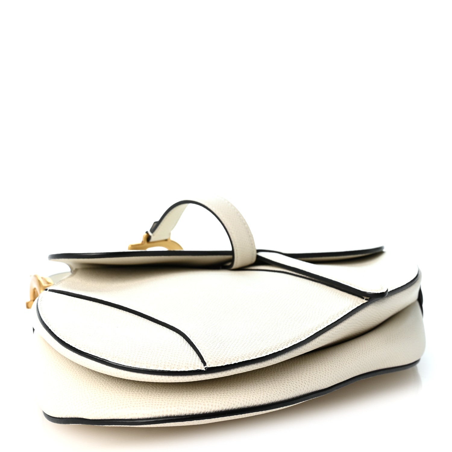 Christian Dior Grained Calfskin Saddle Bag White 4 of 10