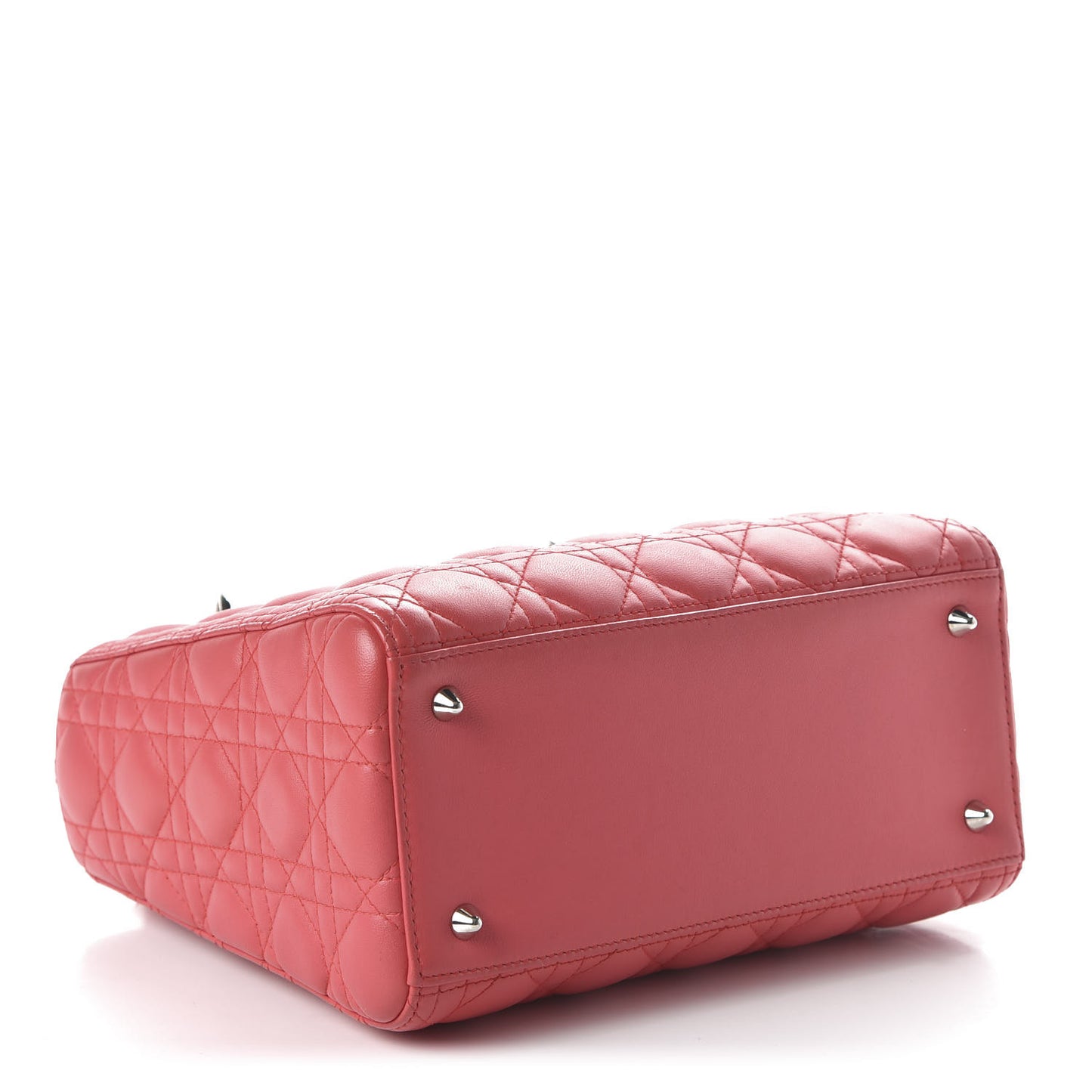 Lambskin Cannage Medium Lady Dior Coral