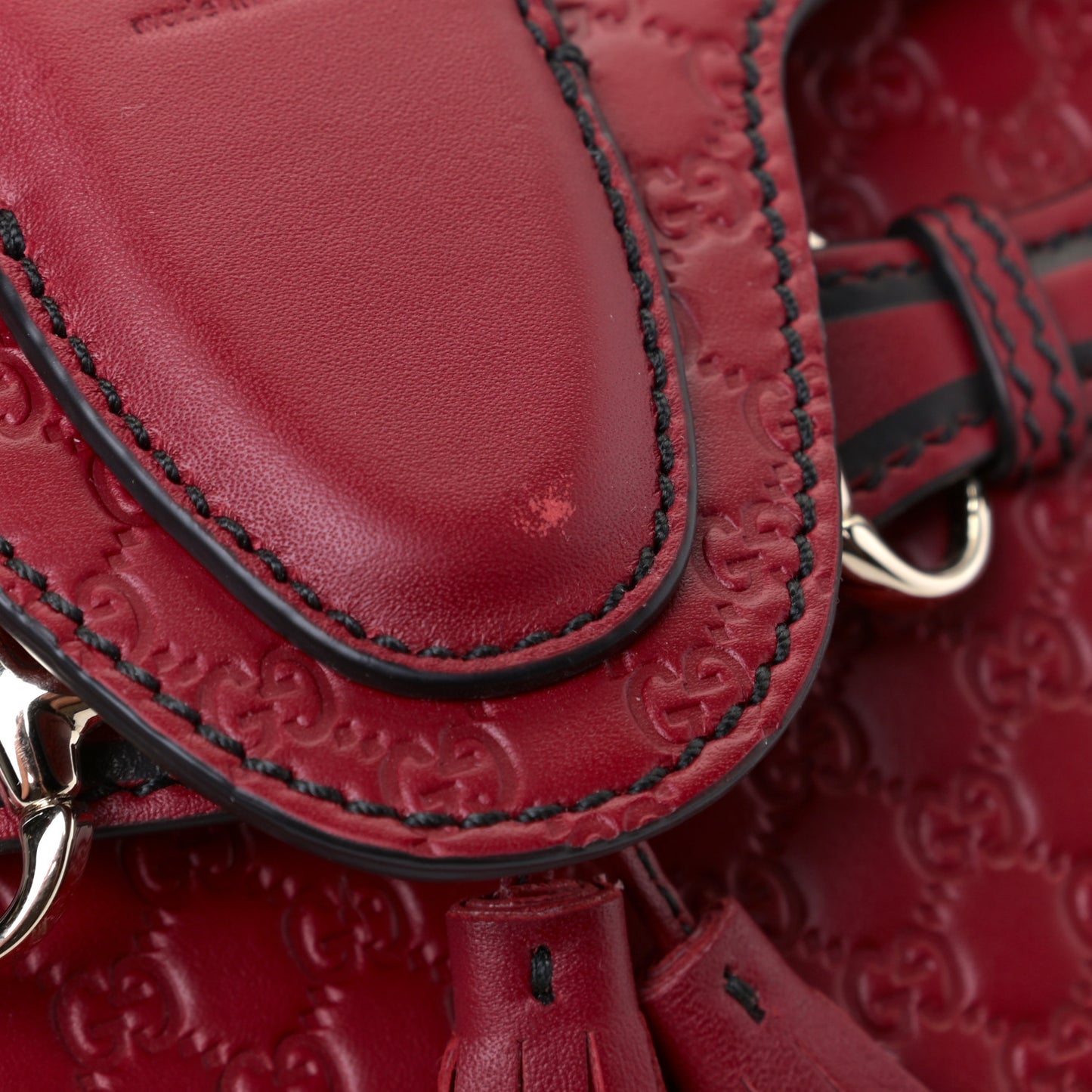 Soft Microguccissima Mini Emily Chain Shoulder Bag Rosso