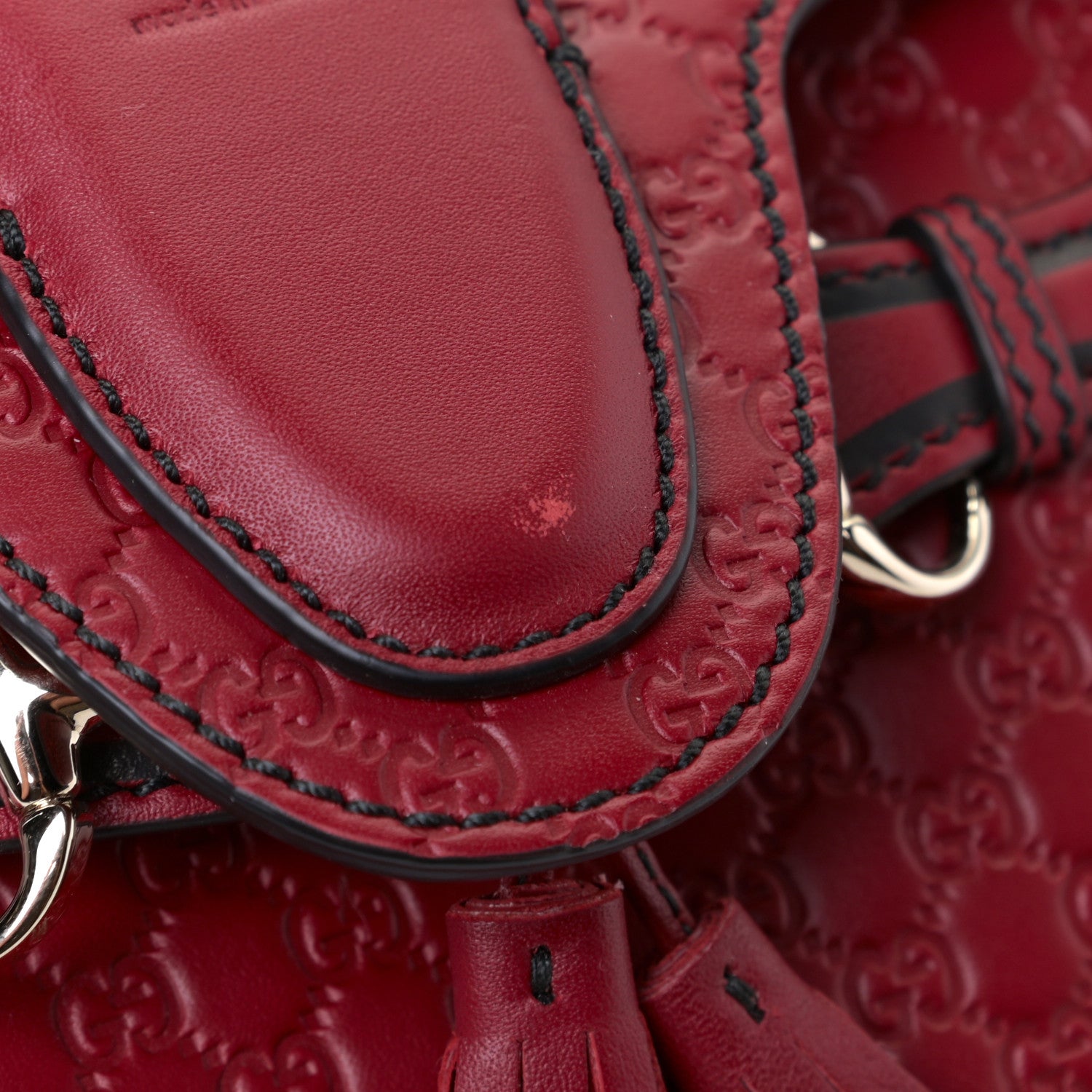 Gucci Soft Microguccissima Mini Emily Chain Shoulder Bag Rosso 5 of 5
