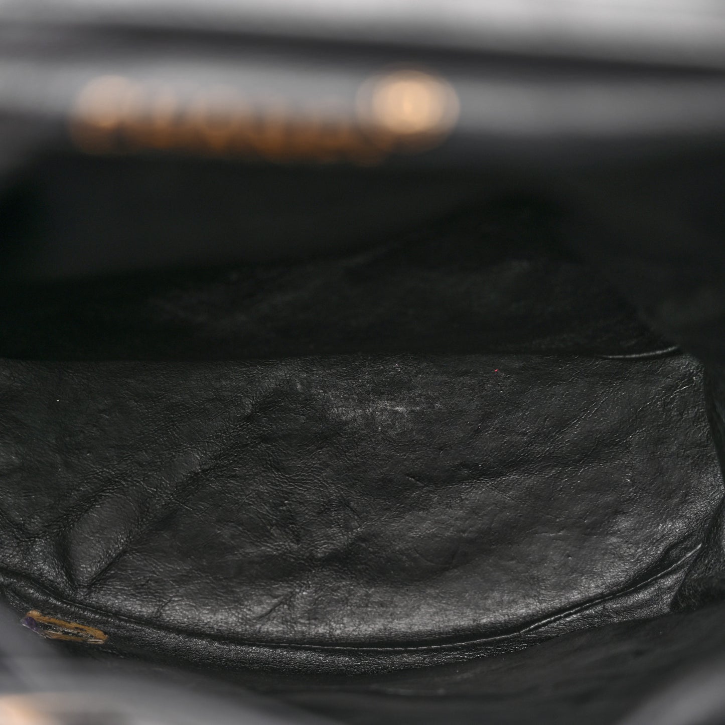 Lambskin Quilted Drawstring Backpack Black