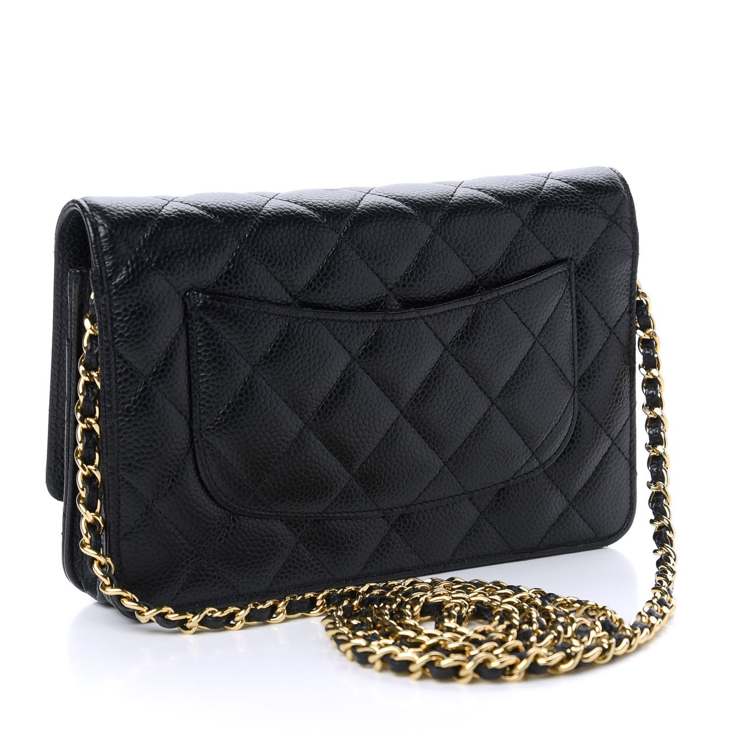 Caviar Quilted Wallet On Chain WOC Black