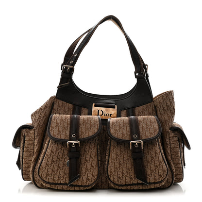 Christian Dior Monogram Pocket Satchel Brown Beige 1 of 13
