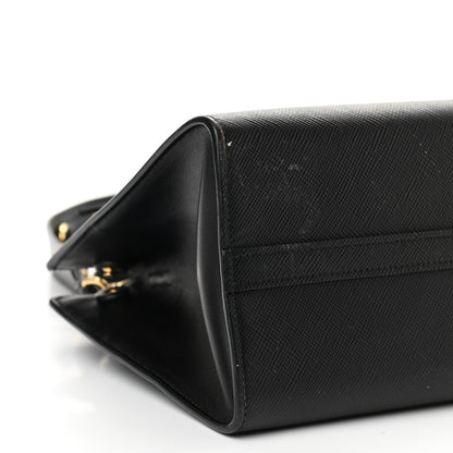 Prada Saffiano Cuir Calfskin Small Monochrome Top Handle Tote Black 8 of 11
