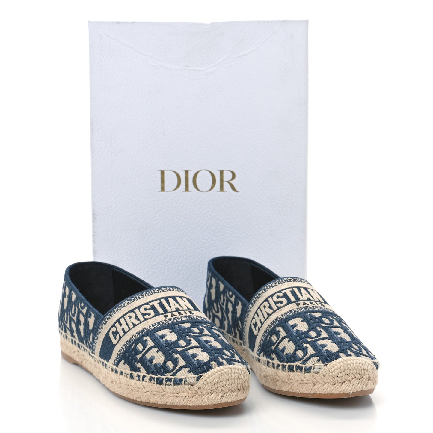 Oblique Embroidered Granville 15mm Espadrilles 40.5 Deep Blue