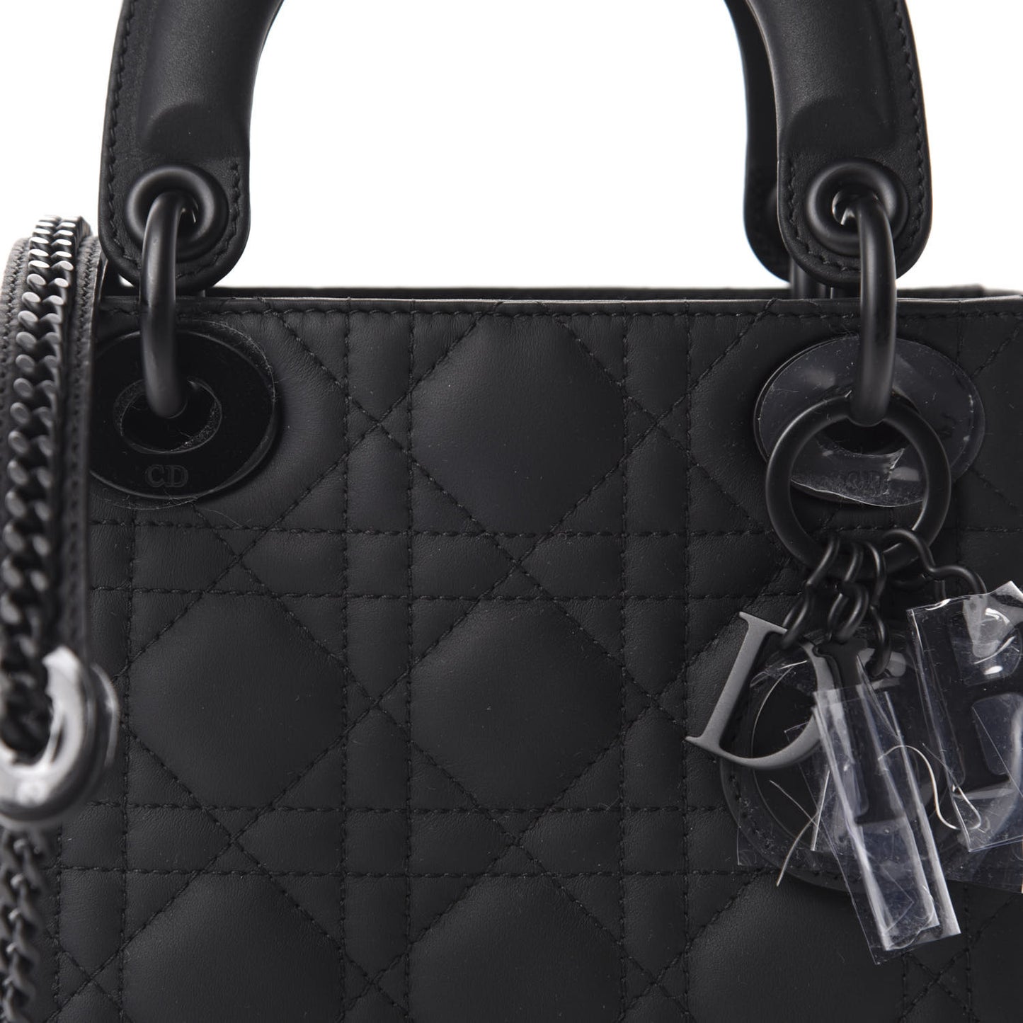 Ultra Matte Calfskin Cannage Mini Lady Dior Black