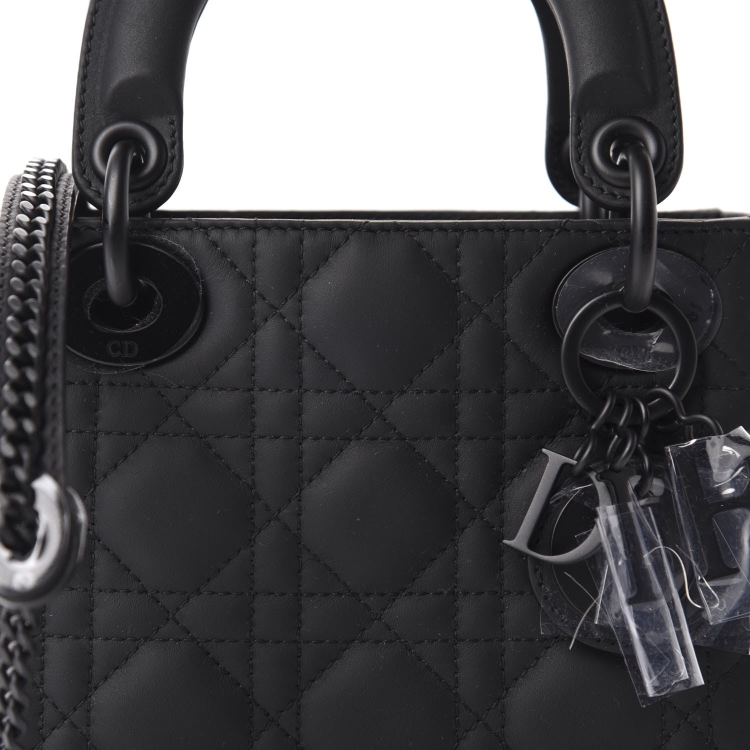 Christian Dior Ultra Matte Calfskin Cannage Mini Lady Dior Black 10 of 11