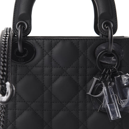 Christian Dior Ultra Matte Calfskin Cannage Mini Lady Dior Black 10 of 11