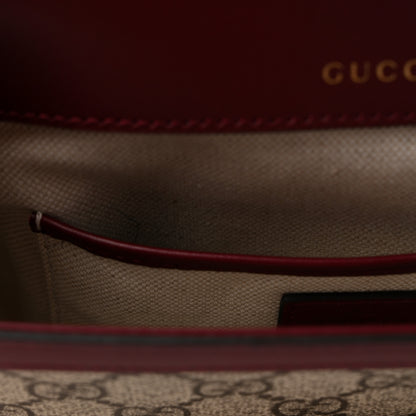 Gucci GG Supreme Monogram Horsebit 1955 Soft Small Shoulder Bag Beige Ebony Rosso Ancora 11 of 11