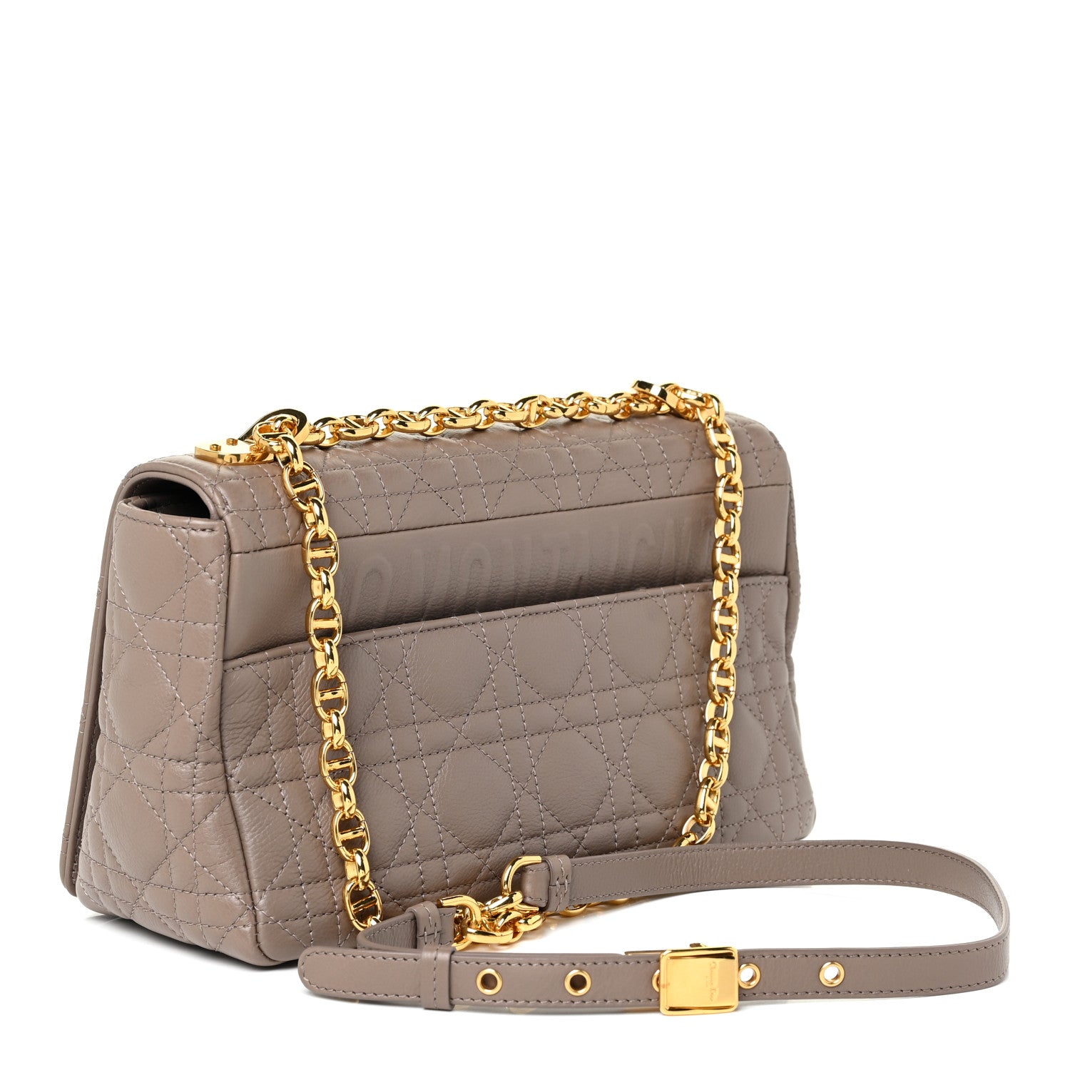 Christian Dior Lambskin Cannage Medium Caro Bag Warm Taupe 3 of 11