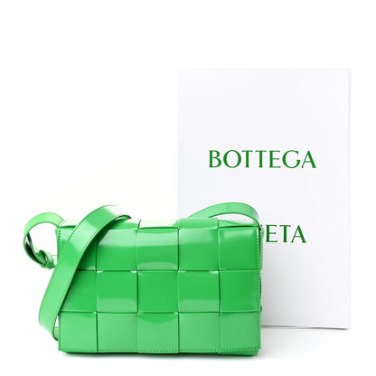 Bottega Veneta Patent Maxi Intrecciato Cassette Crossbody Bag Grass 11 of 11
