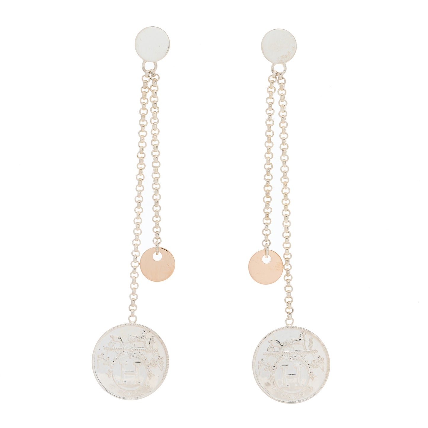 Sterling Silver 18K Rose Gold PM Ex-Libris Earrings
