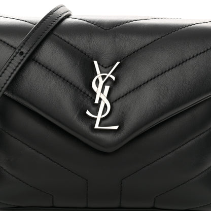 Saint Laurent Calfskin Y Quilted Monogram Toy Loulou Crossbody Bag Black 8 of 11