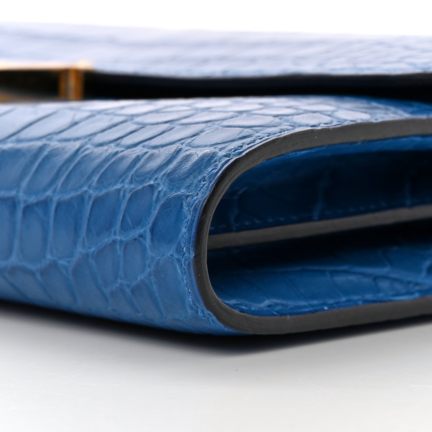 Hermes Matte Alligator Constance Long Wallet To Go Bleu Zellige 10 of 13