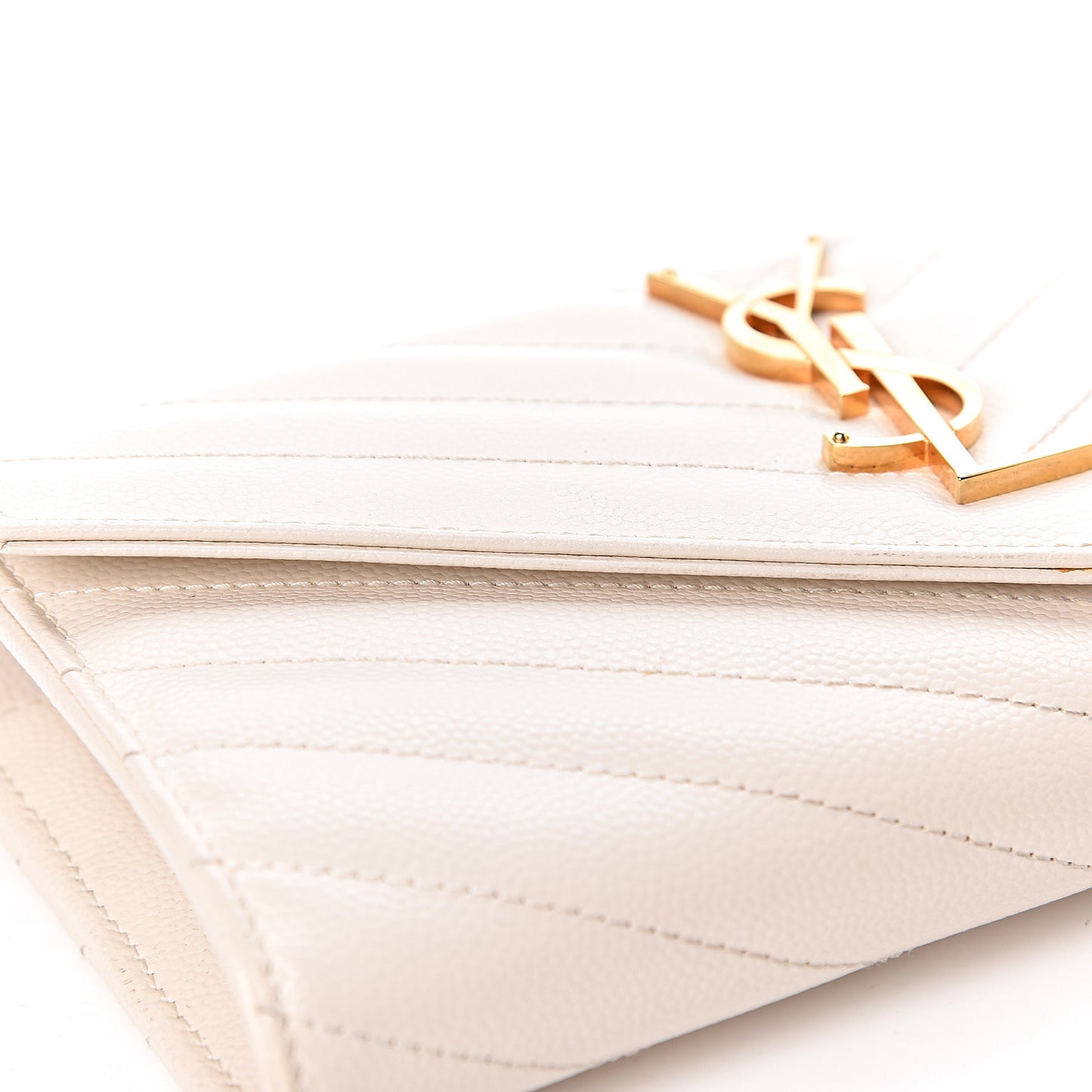Grain De Poudre Matelasse Large Monogram Flap Wallet Porcellana