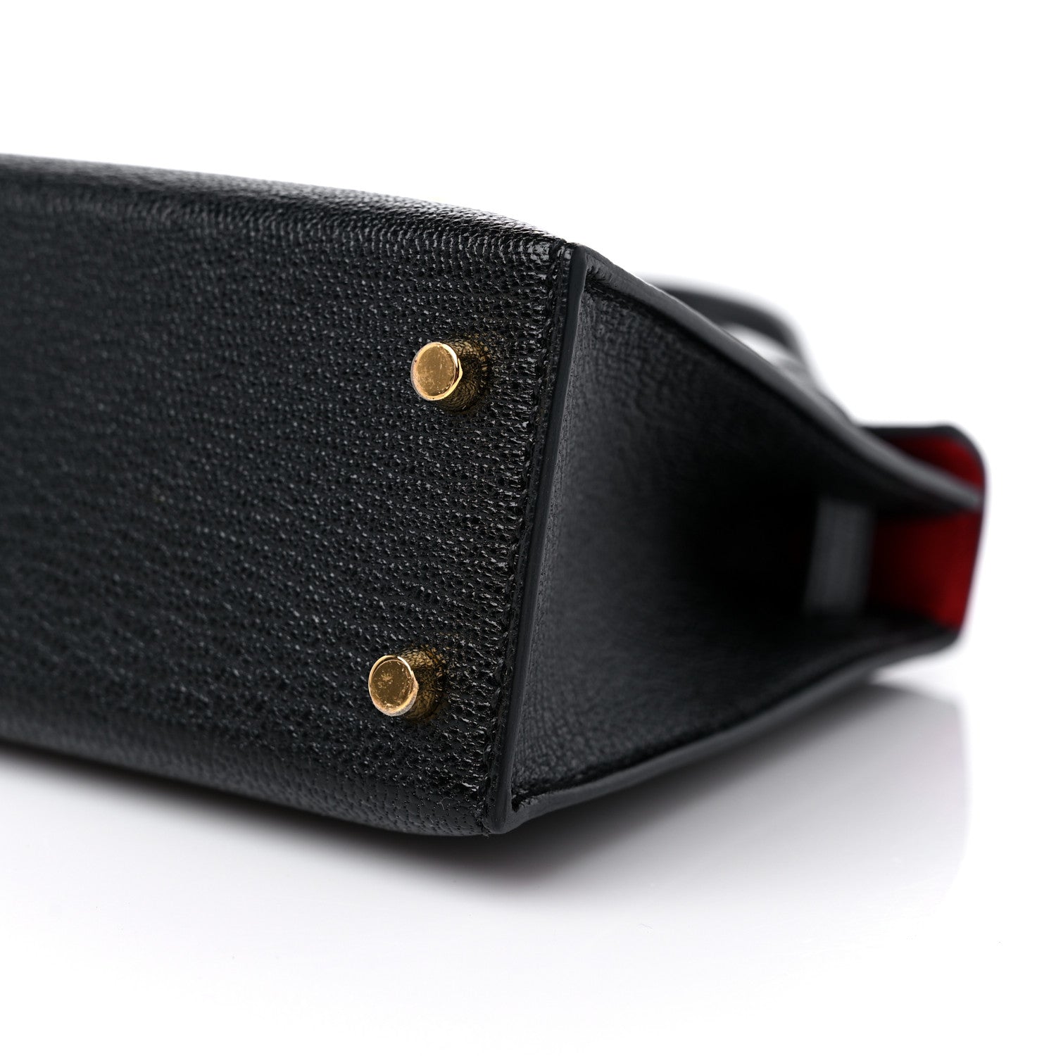 Hermes Chevre Mysore Horseshoe Mini Kelly Sellier 20 Black Rouge De Coeur 9 of 12