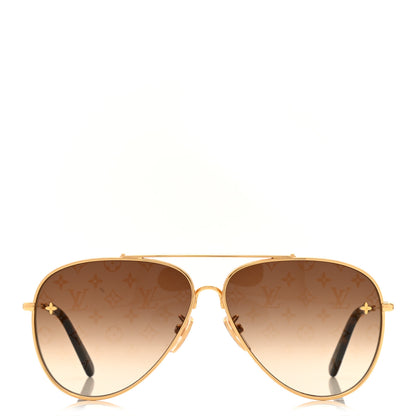 Louis Vuitton Metal The LV Pilot Sunglasses Z1619U Gradient Brown Monogram 2 of 9