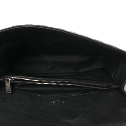Saint Laurent Sheepskin Matelasse Chevron Monogram Large College Satchel Black 5 of 10