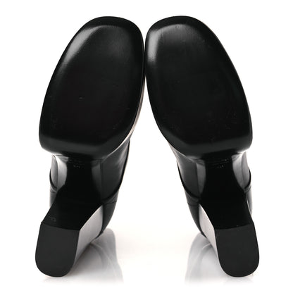 Saint Laurent Calfskin Mina Lace Up Platform Boots 40 Black 7 of 12
