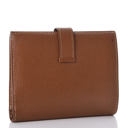 Hermes Chevre Mysore Bearn Compact Wallet Gold 3 of 11