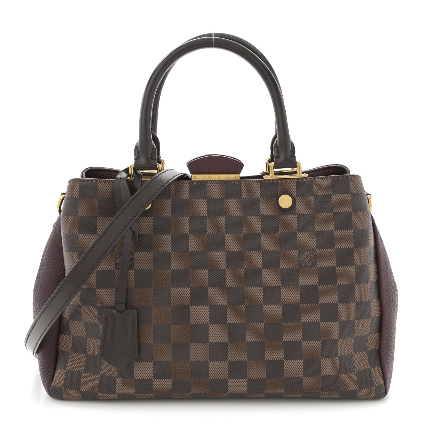 Damier Ebene Cuir Taurillon Brittany Bordeaux