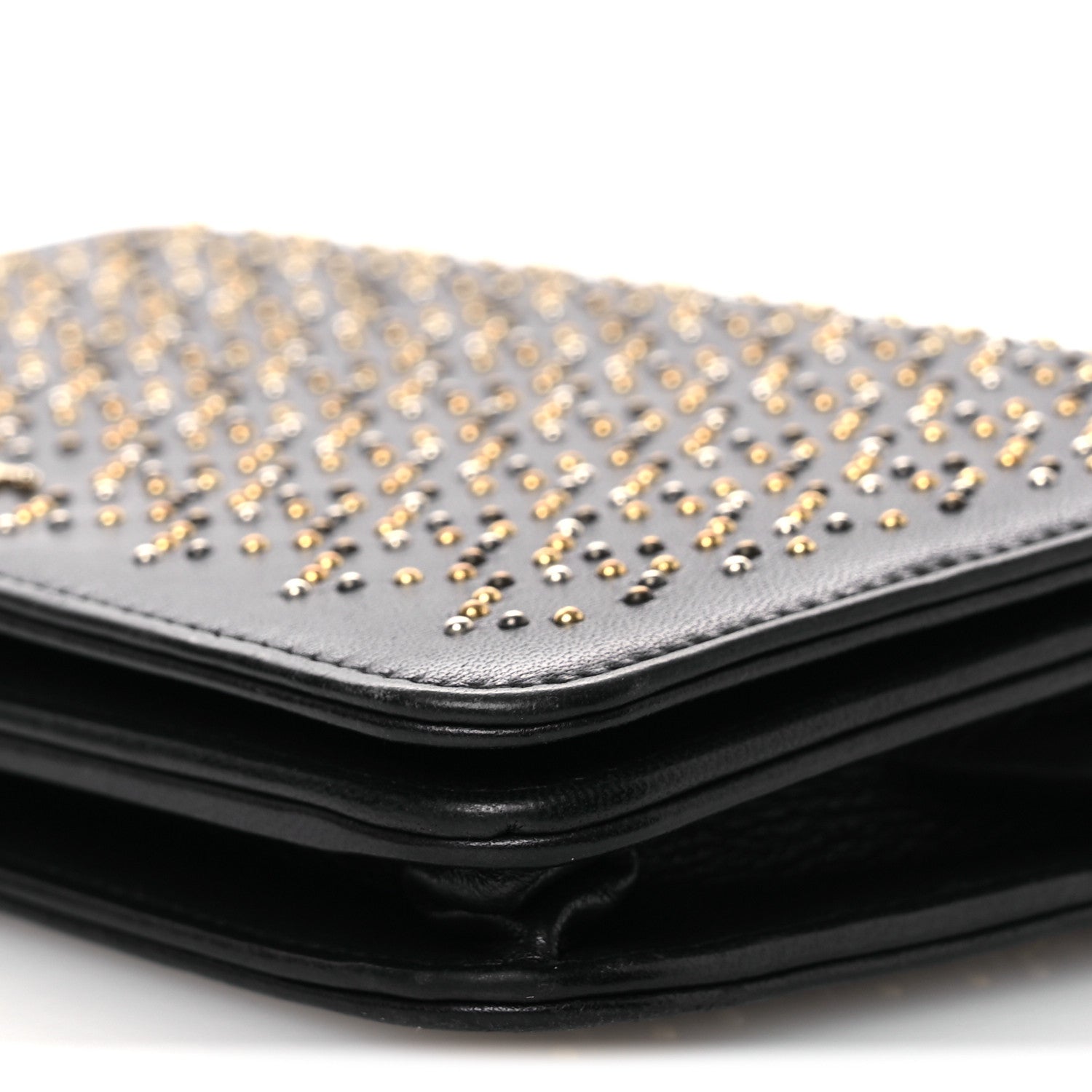 Chanel Lambskin Studded Wallet on Chain WOC Grey 12 of 15
