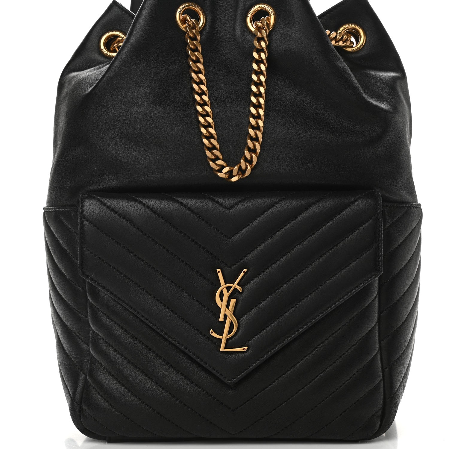 Saint Laurent Lambskin Matelasse Monogram Joe Backpack Black 6 of 8