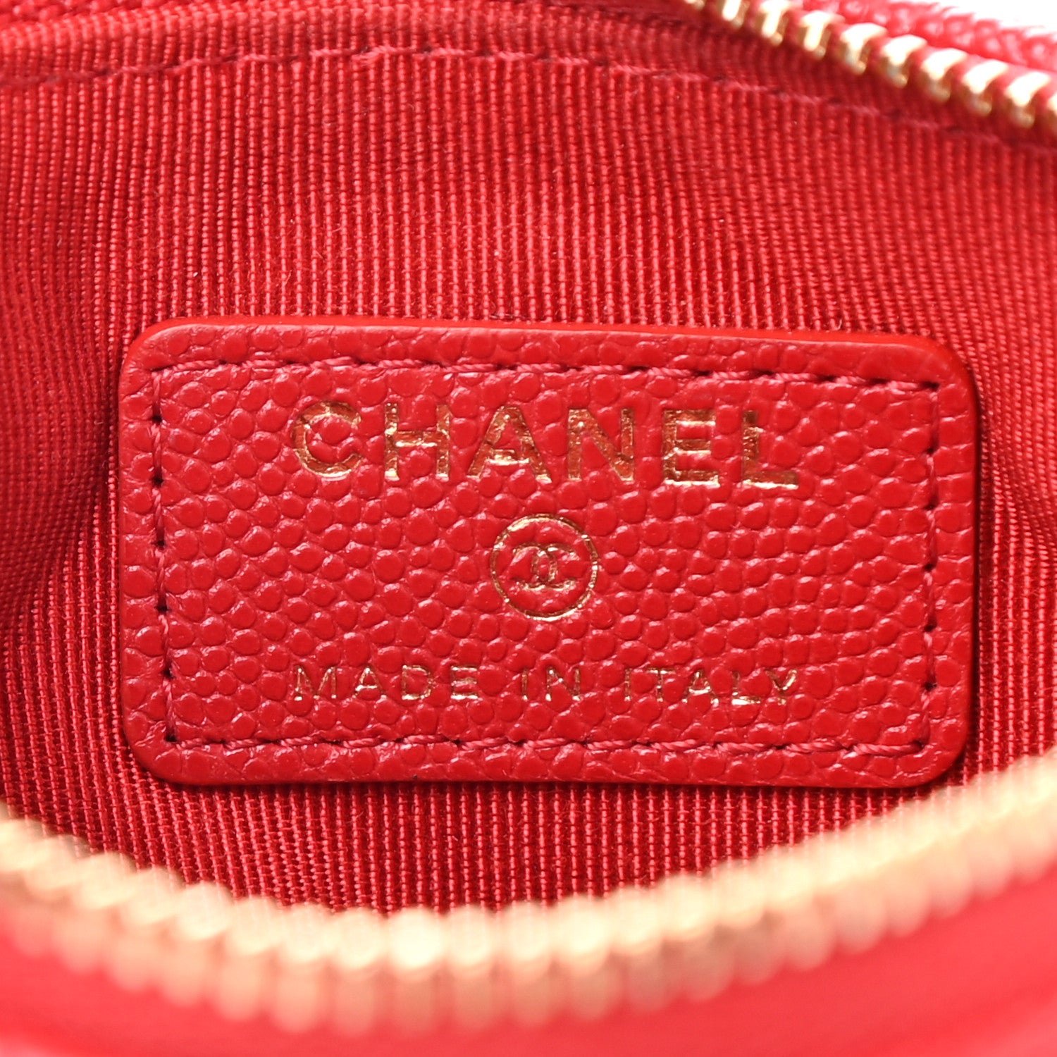 Chanel Caviar Quilted Small Cosmetic Case Red 7 of 9