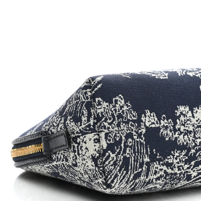 Christian Dior Embroidered Toile De Jouy 30 Montaigne Cosmetic Pouch Blue 8 of 9