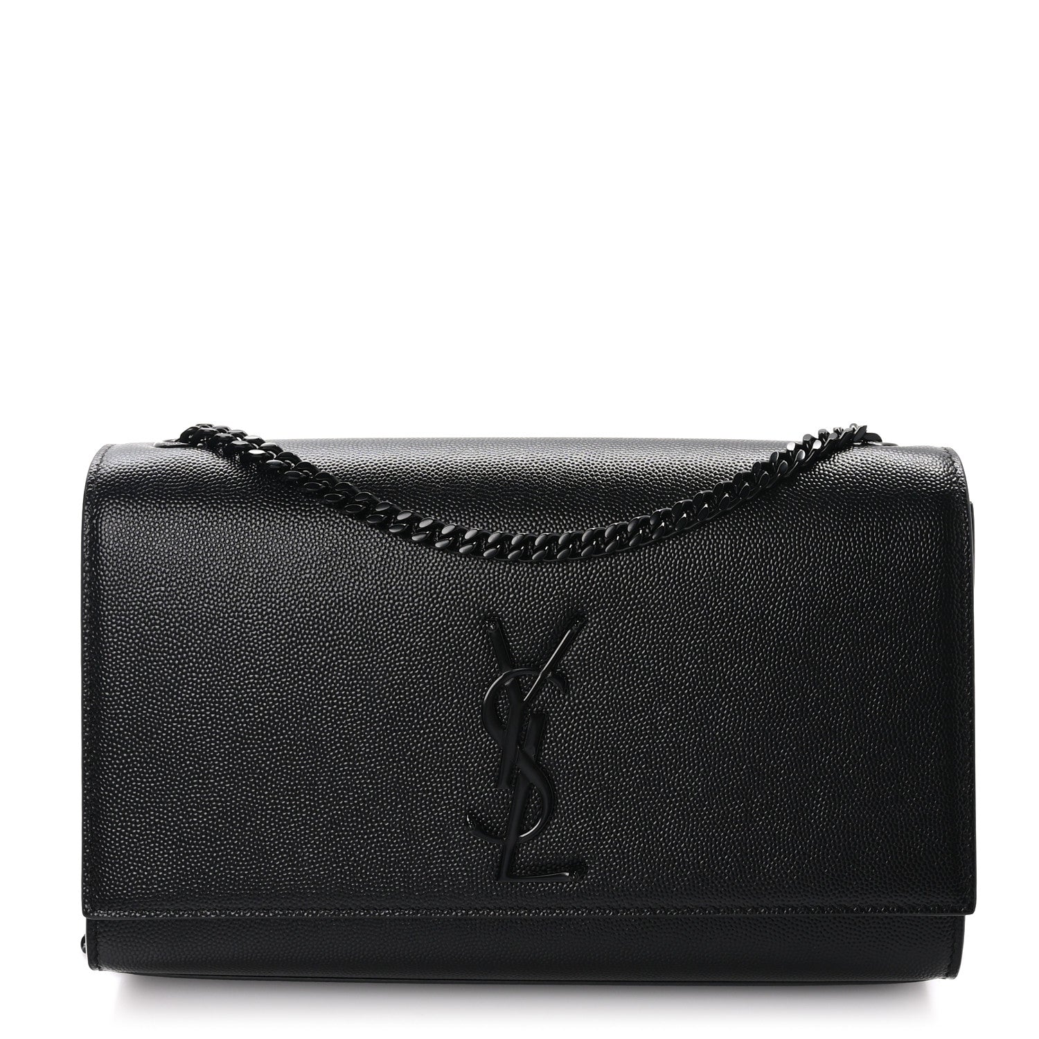 Saint Laurent Grain De Poudre Medium Classic Monogram Monochrome Kate Satchel Black 1 of 10