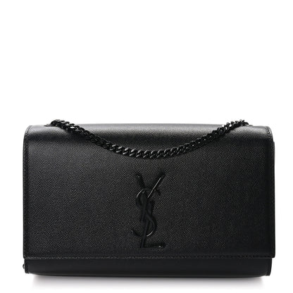 Saint Laurent Grain De Poudre Medium Classic Monogram Monochrome Kate Satchel Black 1 of 10