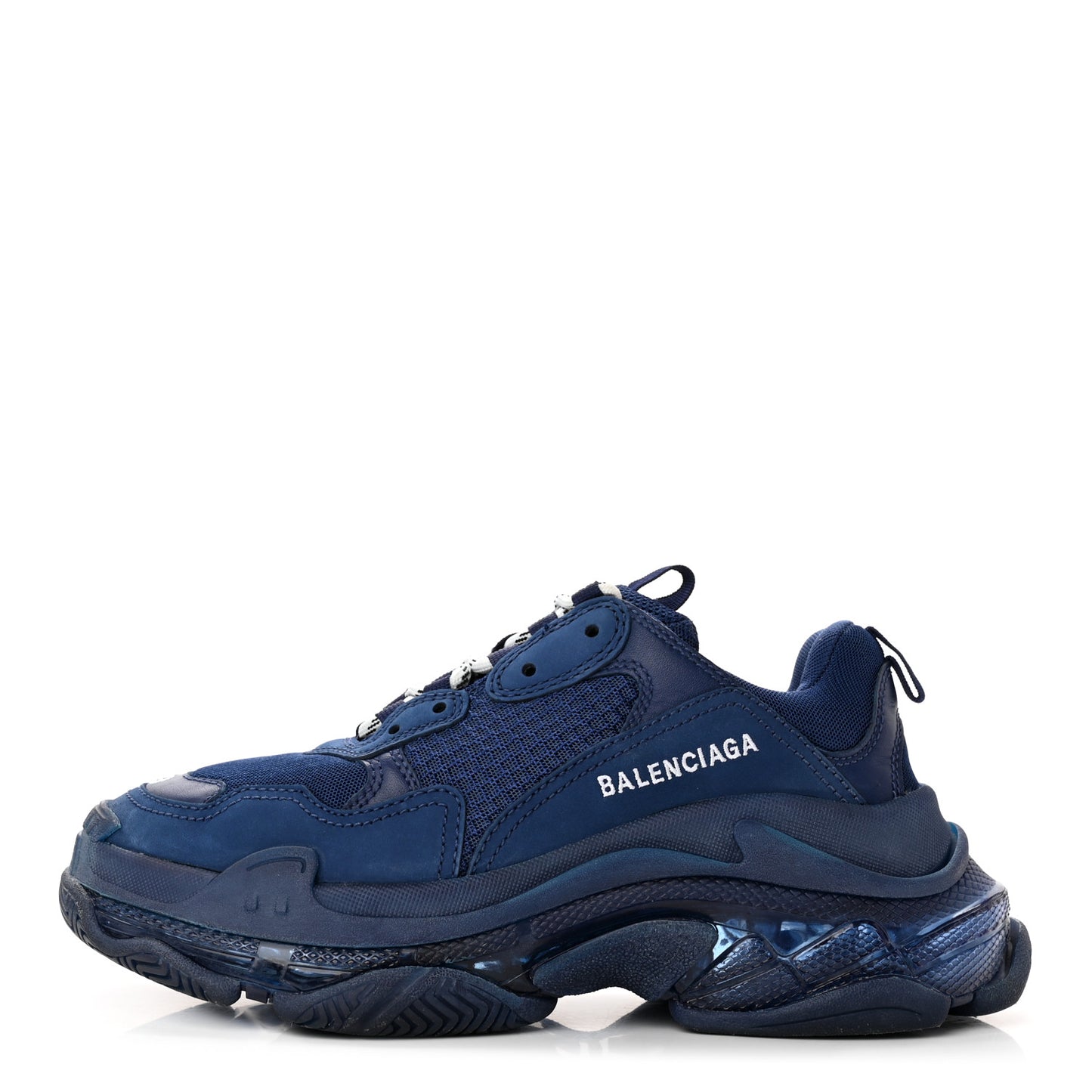 Fabric Mesh Washed Effect Womens Triple S Sneakers 39 Blue