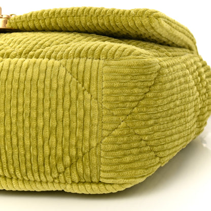 Chanel Corduroy Quilted Medium Chanel 19 Flap Light Green 10 of 11