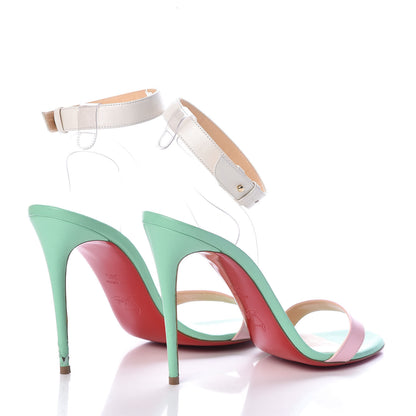 Christian Louboutin Shiny Nappa PVC Jonatina 100 Sandals 39.5 Opal 4 of 9