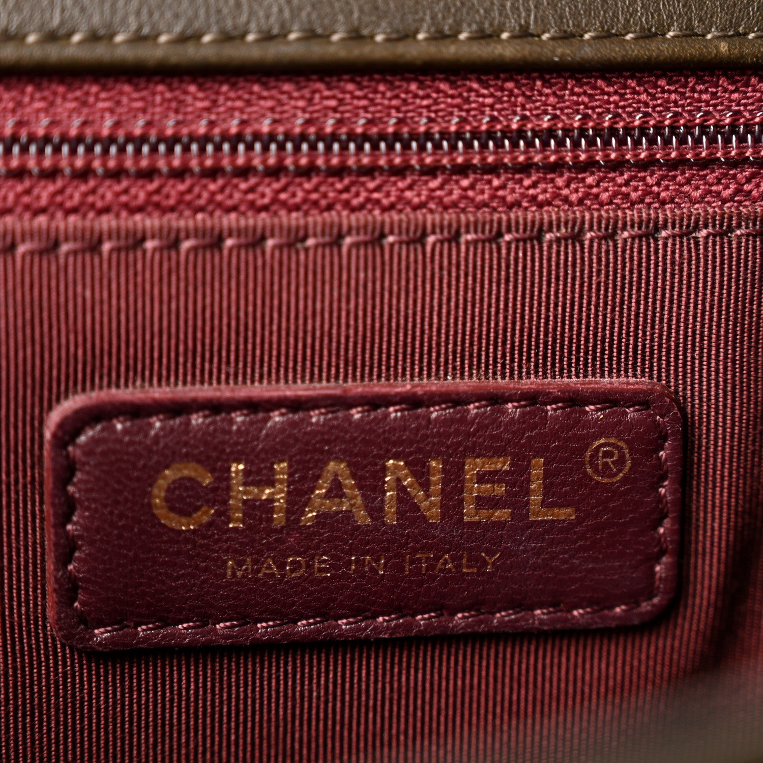 Chanel Calfskin Quilted Medium Gold Bar Top Handle Flap Dark Khaki 6 of 14
